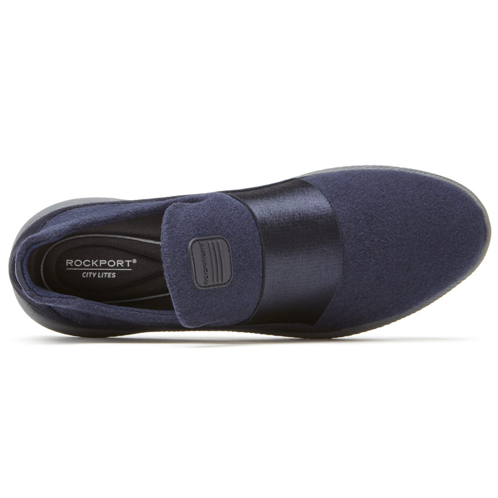 Rockport Slip-Ons Dame Blå - City Lites Robyne - YSGX81094